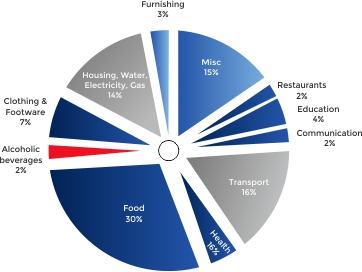 The contribution of different sectors to the economy